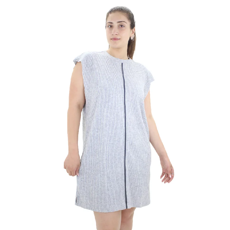 Plus Size Women's Fashion Women's Cotton Ribbed Dress,Light Grey