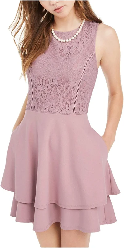 Workwear Fashion for Women XL - speechless pink lace bodice dress