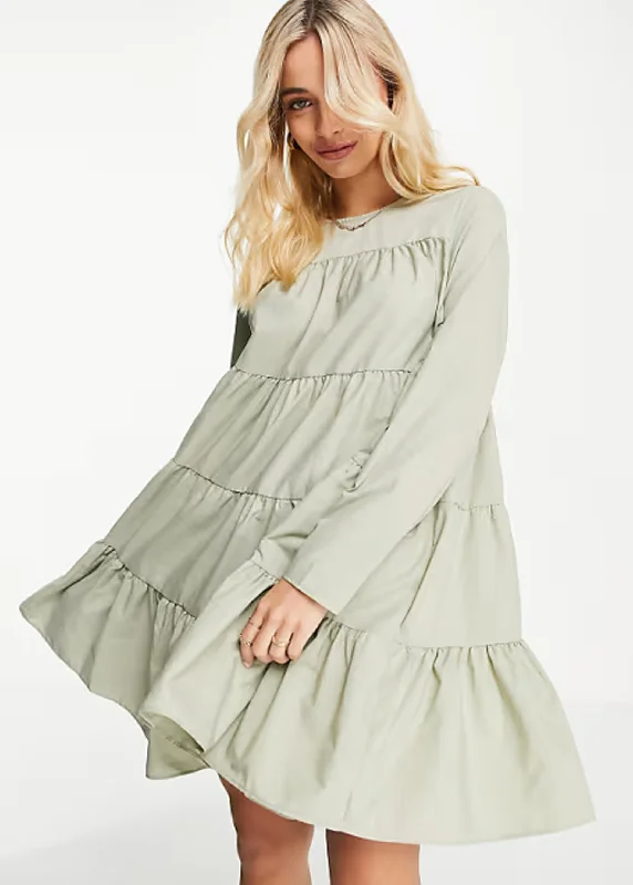 Clothes For Women Women's Tiered Dress,Light Olive