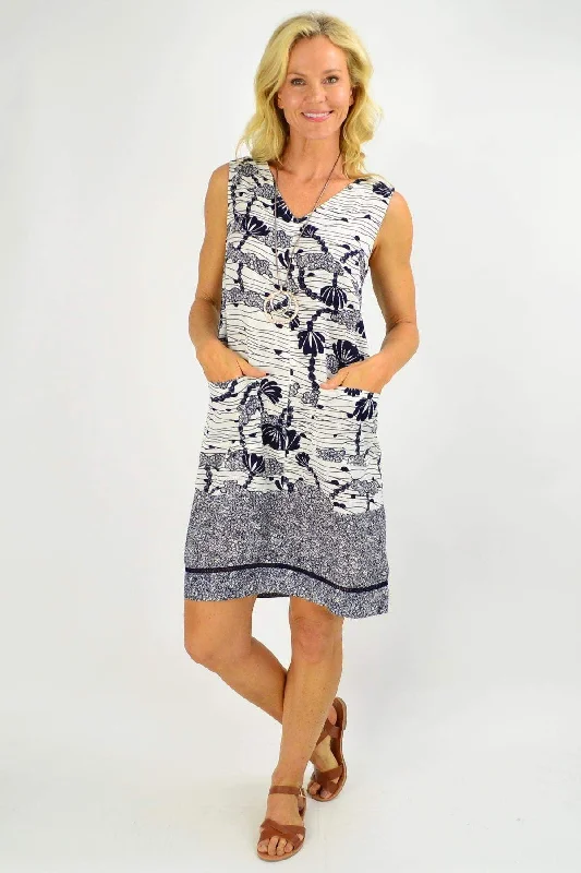 Evening Elegance Valencia V Neck Shift Tunic Dress