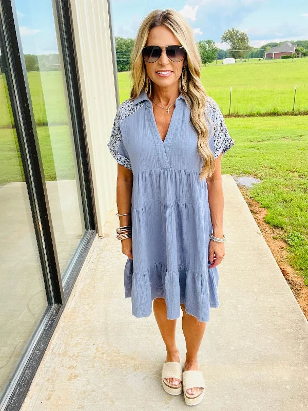 Women's Clothing For Outdoor Events CAN'T BEAT IT DRESS- BLUE