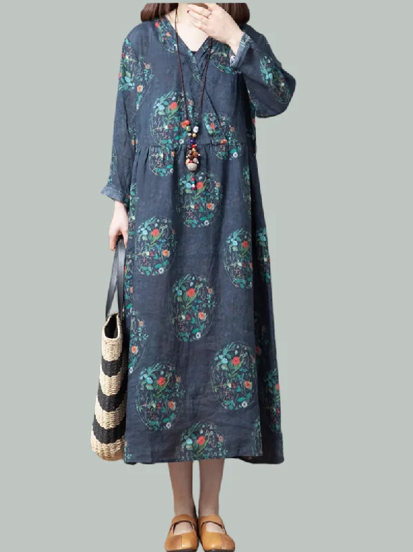 Top 10 Women's Online Clothing Stores Women's Chic Comfort Spring Loose Printed A-Line Dress