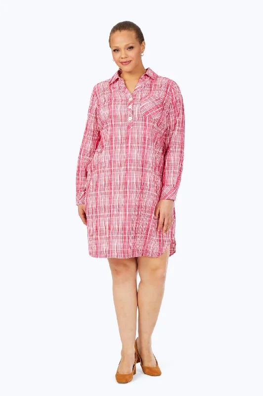 High Street Women's Fashion for Trendy Shoppers Delaney Plus Purely Plaid Crinkle Dress