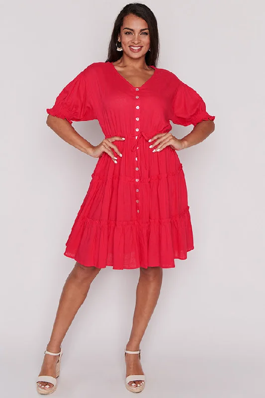 Timeless Elegance Sonya Watermelon Dress