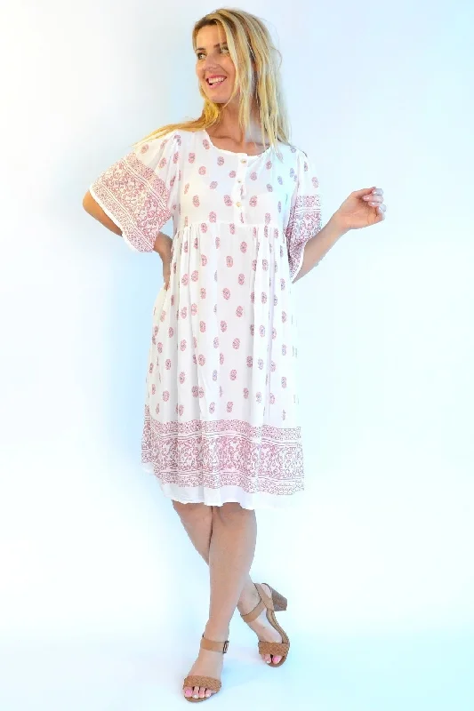 Women's Evening Clothes White Persian Palace Tunic Dress