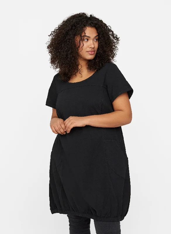 Women's Formal Wear Zizzi Cotton Bubble Dress in Black