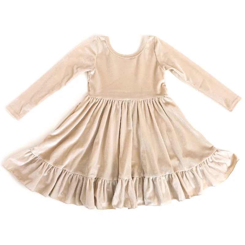 Women's Everyday Garments Vanilla Velvet Charm Dress