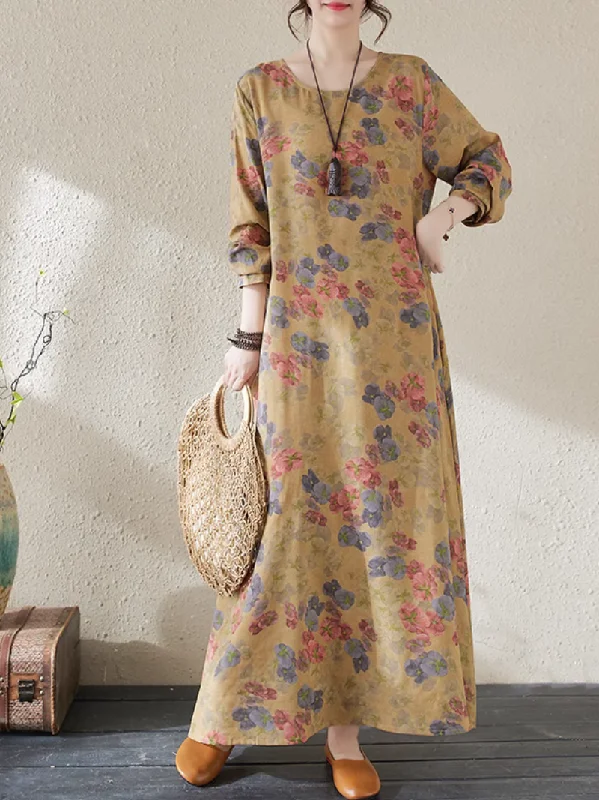 Timeless Classics Women's Delightful Stunning colors Printed A-line Dress