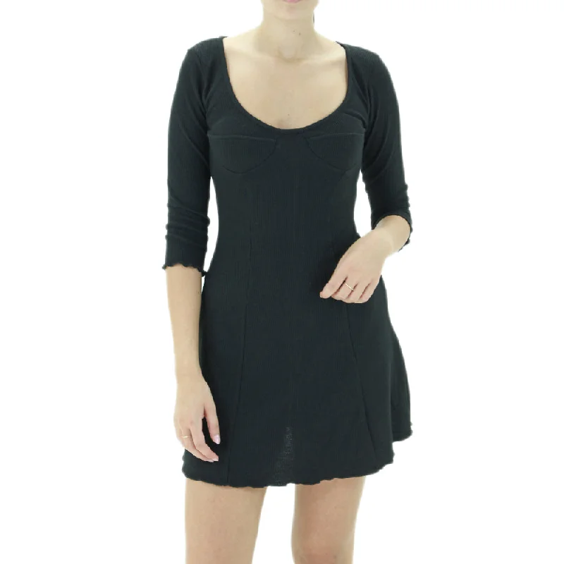 Women's Athletic Outfit Women's Boucle Knit Short Dress,Black