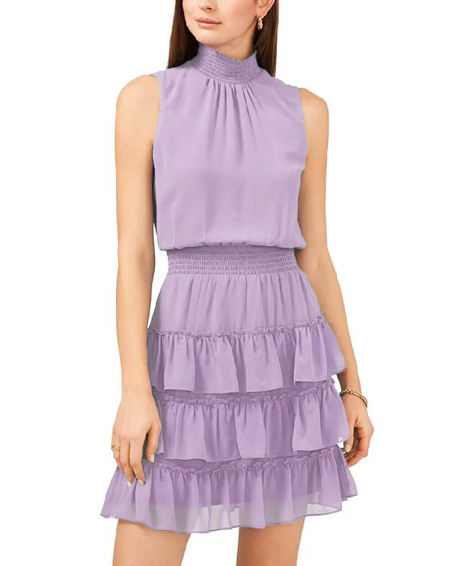 Latest Fashion for Women L - ssb purple smocked halter dress