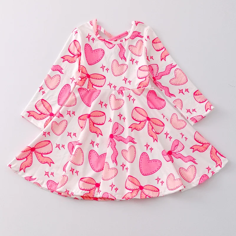 Affordable Women's Garments VALENTINE HEARTS AND BOW DRESS