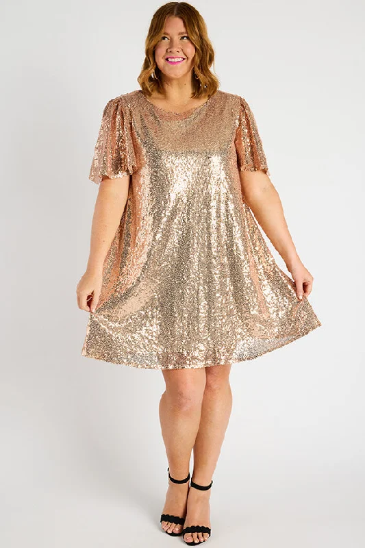 Modern Women's Clothes Taylor Gold Sequin Dress