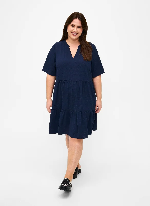 New Arrival Discount Zizzi Annie Dress in Navy