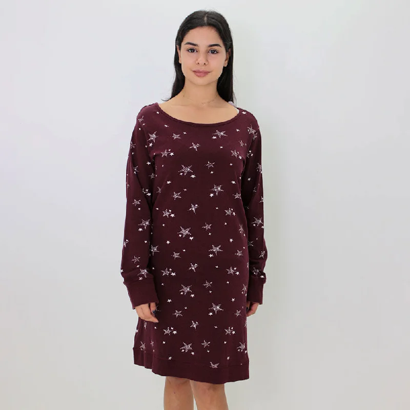 Fashion-forward Women's Clothing Women's Graphic Print Short Dress, Burgundy