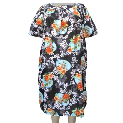 Best Boutiques Online Tropical Paradise Square Neck Lounging Dress Women's Plus Size Dress