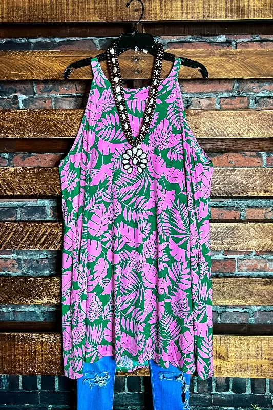 Vintage Clothing For Women SUNSET PALMS DRESS PINK