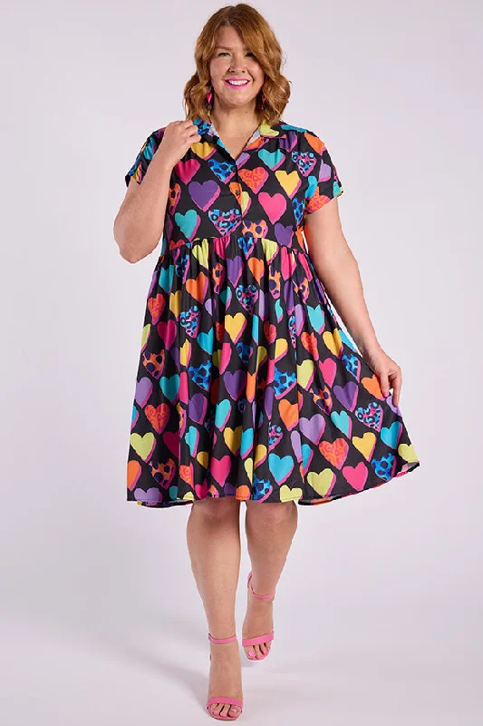 Women's Holiday Clothing Frankie Inky Hearts Dress