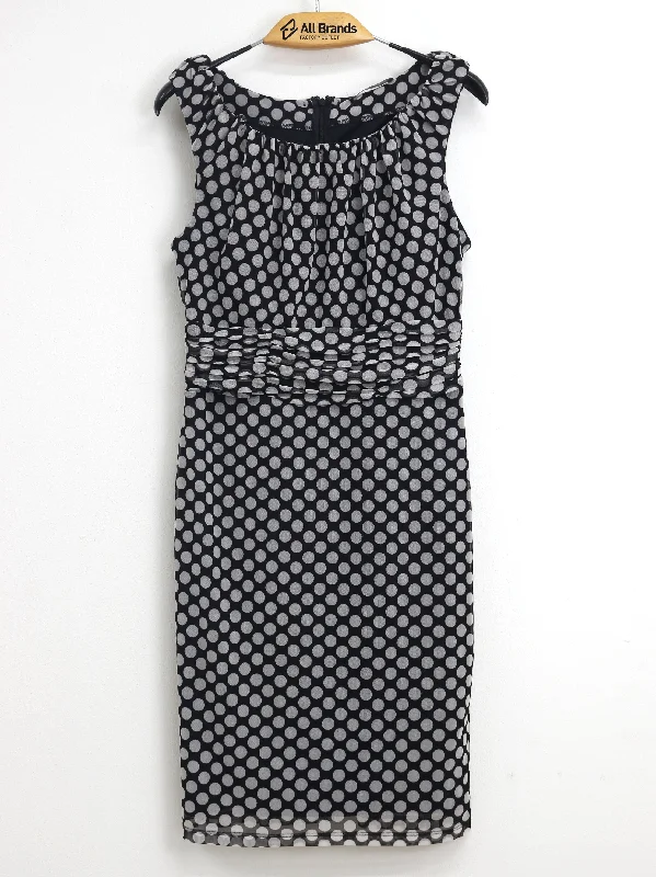 Stylish Women's Outfit Women's Polka Dots Dress,Black/White