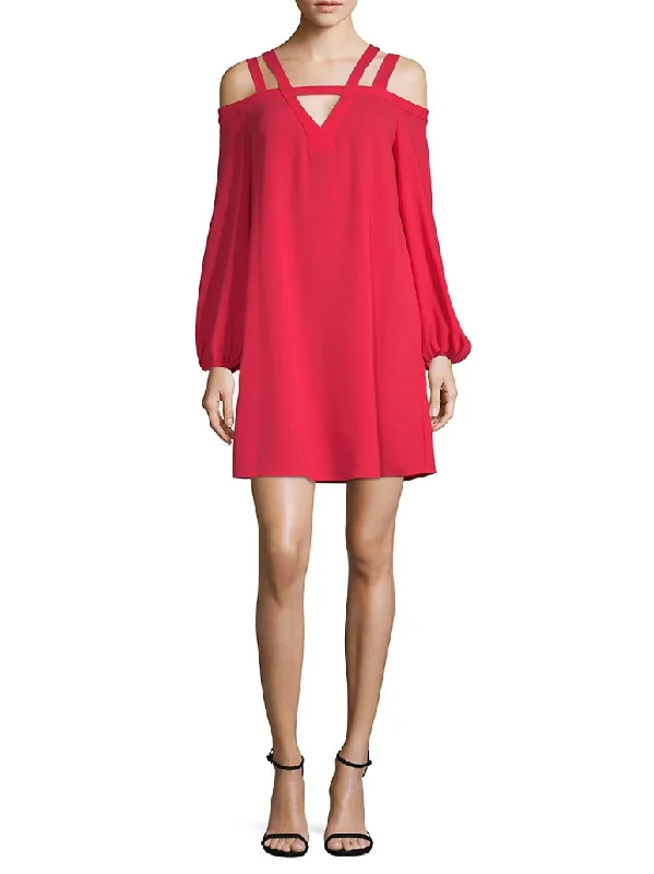 Comfortable Lounge Clothing XXS - bcbgmaxazria red cold shoulder dress