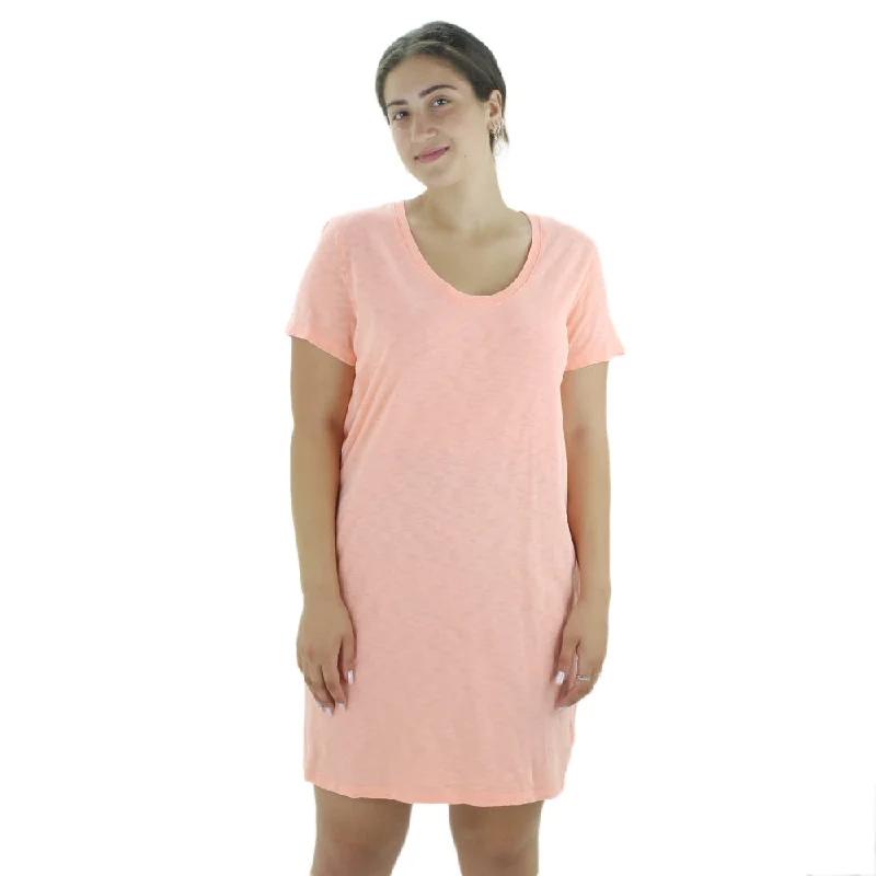 Women's Clothing Online Women's Short Sleeve Solid Short Dress,Coral