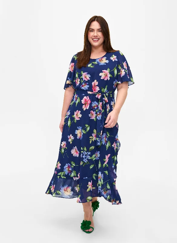 Trendy Women's Apparel for All Seasons Zizzi Blueprint Flower Dress