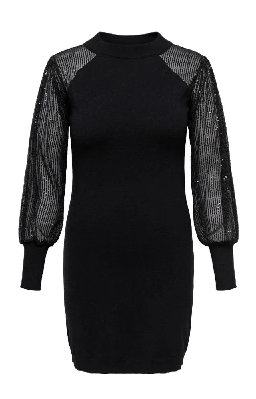 Boutique Styles Only Carmakoma Naja Sequin Dress in Black