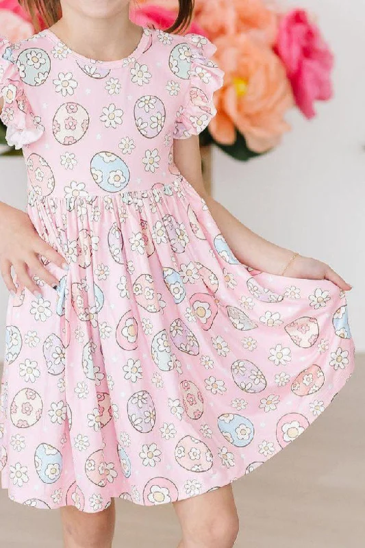 End of Season Sale Easter Egg Hunt Flutter Sleeve Twirl Dress