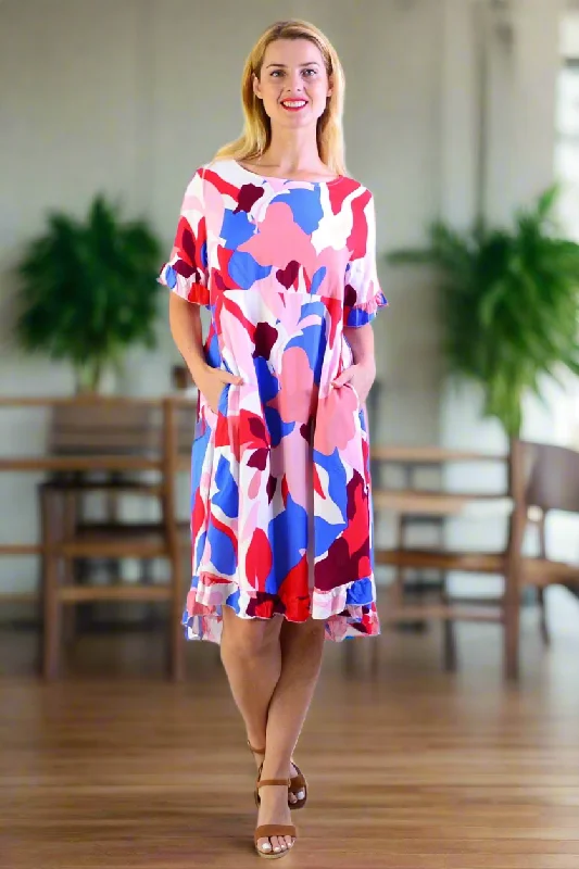 Women's Outfit For The Office Multicolour Abstract Summer Dress