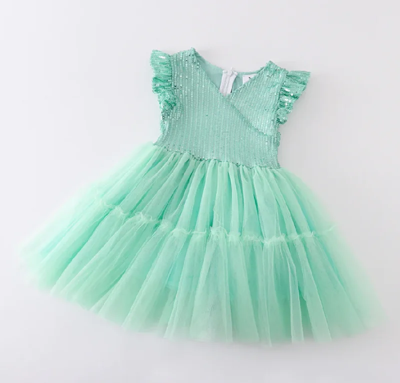 Women's Clothing Stores MINT SEQUINS SHIMMER DRESS