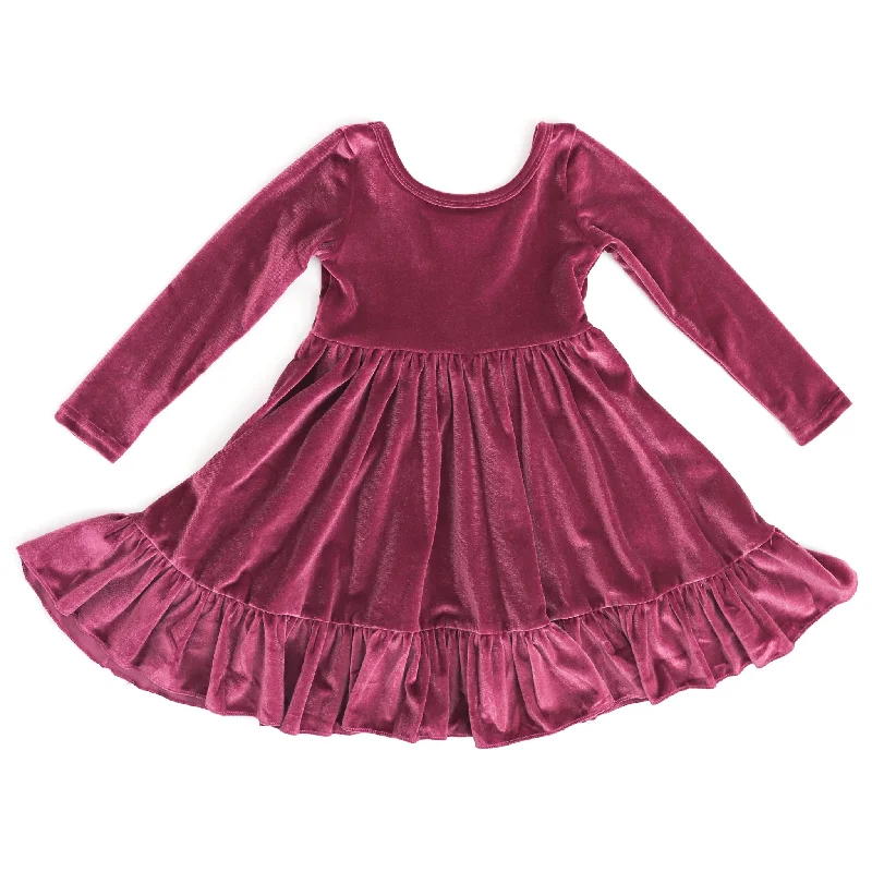 Women's Clothing Sets Mulberry Velvet Charm Dress