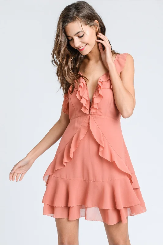 Summer Sale Storia dusty rose ruffle dress