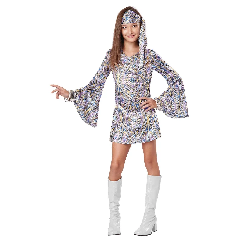 Timeless Classics Disco Darling Costume for Kids, 70's Dress and Head Tie