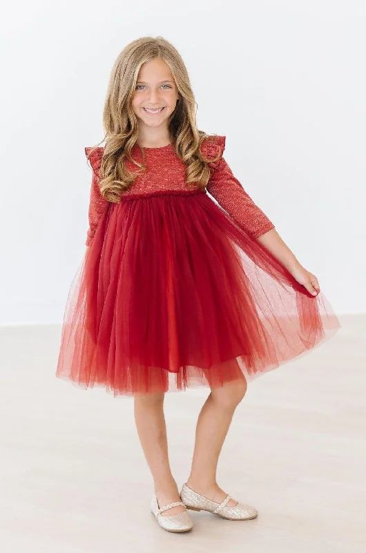 Clothes Of Woman Pumpkin Spice Shimmer 3/4 Sleeve Tutu Dress