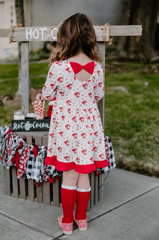 Outfits Ideas SANTA RED BOW DRESS