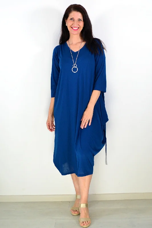 Trendy Online Boutiques Teal Relaxed Oversized Tunic Dress