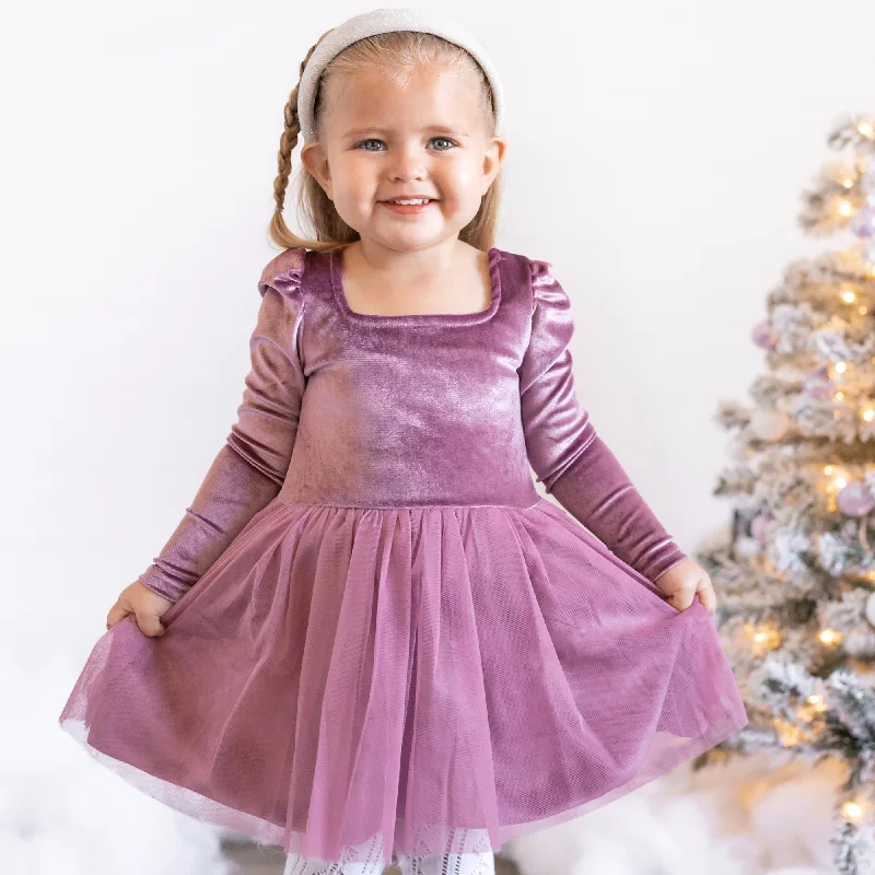 Glamorous Evening Wear Amethyst Velvet Tutu Dress