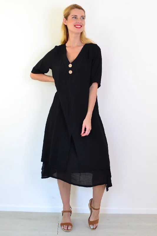 Comfortable Loungewear for Women Black Summer Tunic Dress