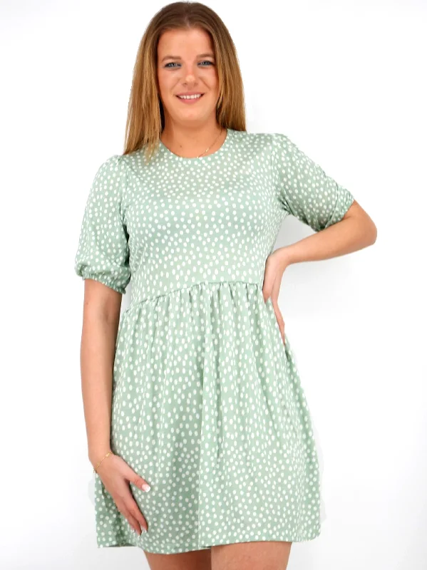 Women's Vintage Garments Women's Polka Dots Dress,Green