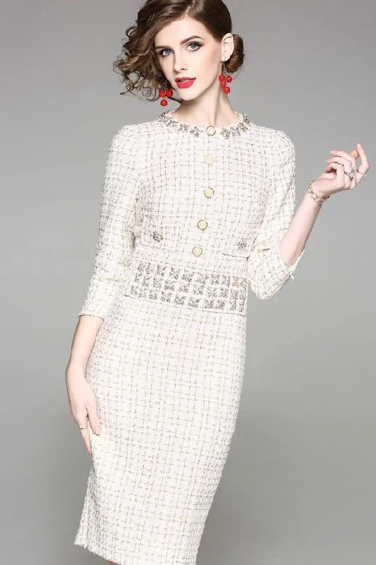 Weekend Sale Gold Thread Sheath Dress