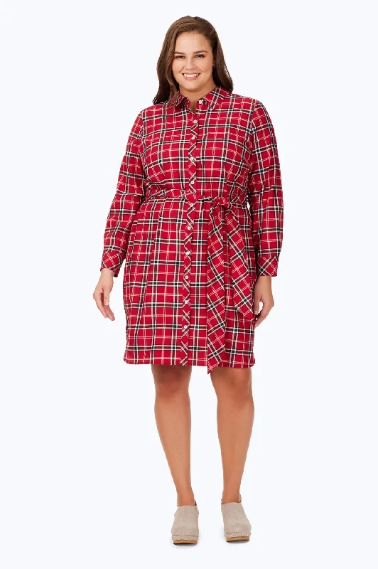 Chic Women's Clothing Plus Holiday Plaid No Iron Dress