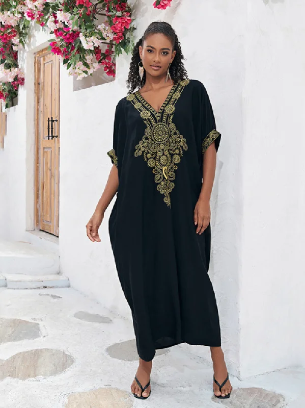 Online Boutique Stores Women's Summer Breeze Embroidered kaftan dress