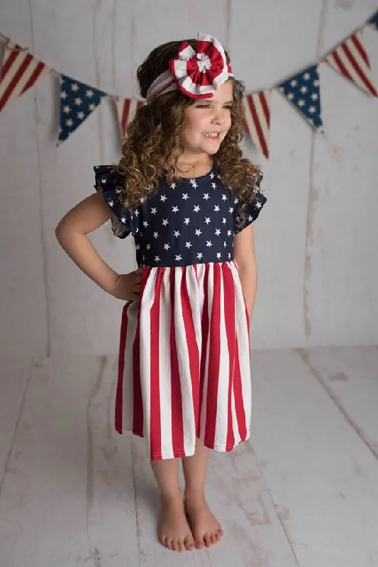 Women's Active Garments For Workouts PATRIOTIC STARS AND STRIPES DRESS