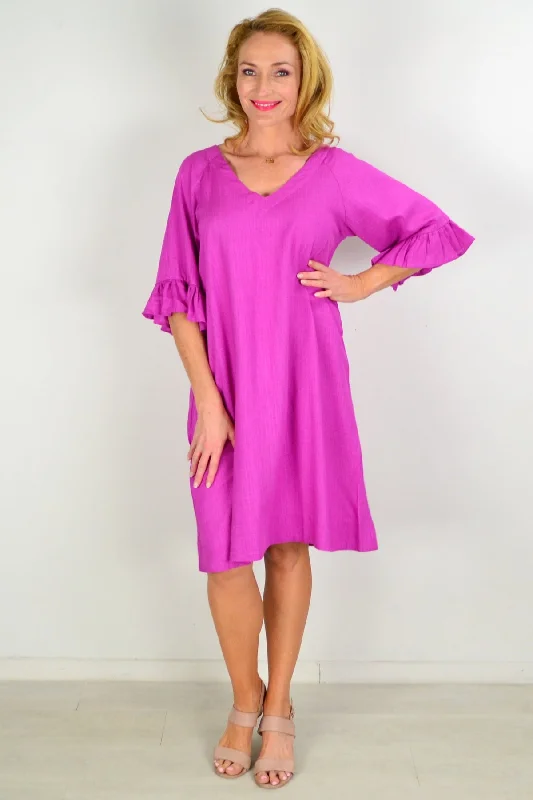 Casual Fashion for Women Magenta Three Shift Tunic Dress