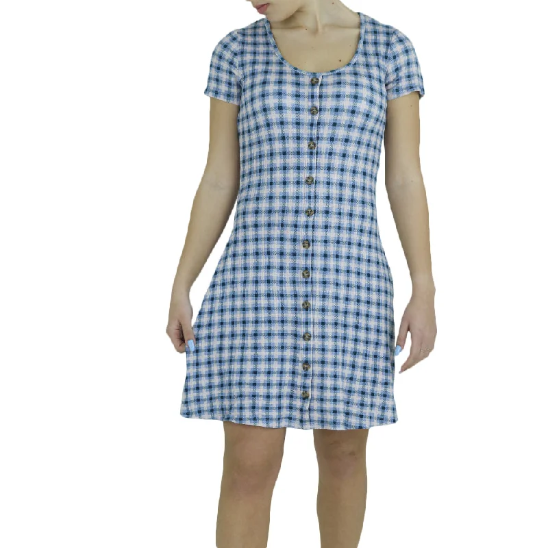 Comfortable Casual Women's Clothing Women's Plaid Casual Short Dress,Multi