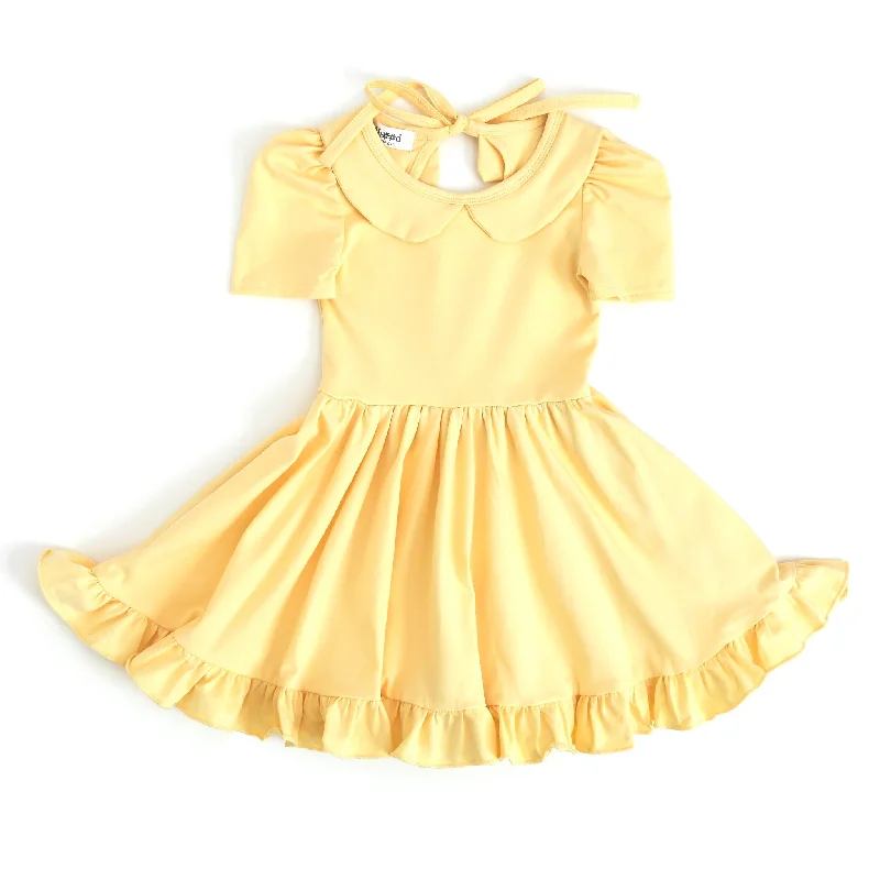 Vintage-Inspired Women's Clothes Sunshine Yellow Twirl Dress