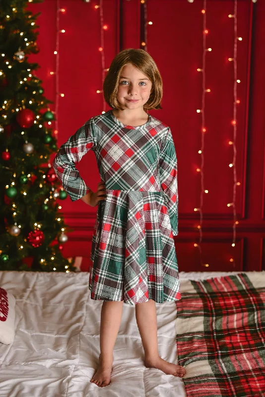 Clothes For Woman CHRISTMAS PLAID TWIRLY DRESS