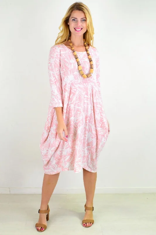 Women's Outerwear Clothing Pink Abstract Cocoon Sophia Tunic Dress