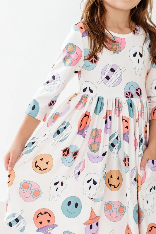 Trendy Street Style Monster Mash Pocket Twirl Dress