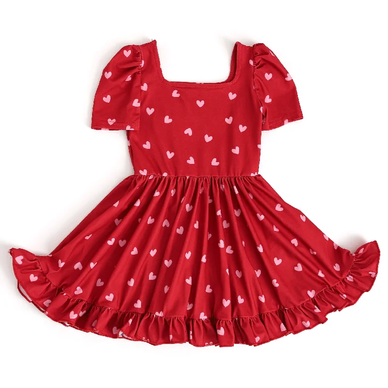 Casual Clothing for Women Falling Hearts Mod Twirl Dress