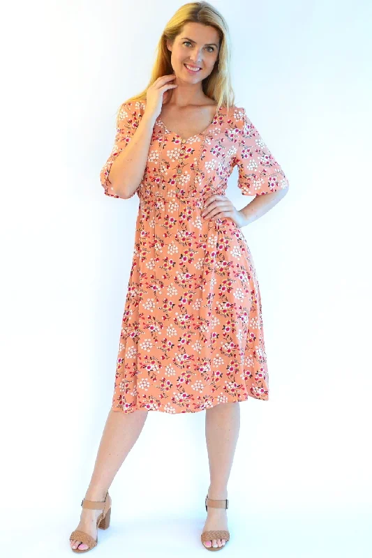 Vibrant Femme Fashion Field Of Flowers Tunic Dress